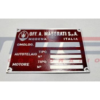 CHASSIS PLAQUE (LATE) CHASSIS PLAQUE (LATE)