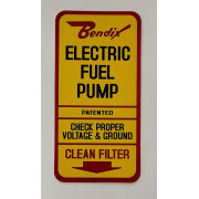 BENDIX FUEL PUMP LABEL