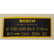 BOSCH ALTERNATOR STICKER