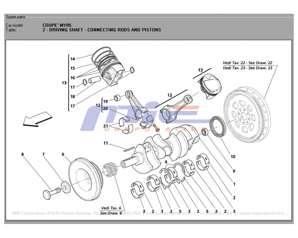 Maserati / 3200 GT / T-02 - driving shaft - connecting rods and pistons
