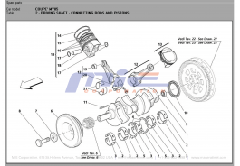 T-02 - driving shaft - connecting rods and pistons