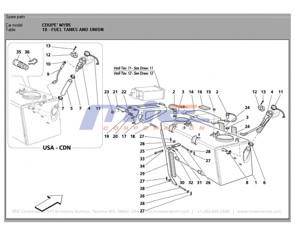 Maserati / 3200 GT / T-10 - fuel tanks and union