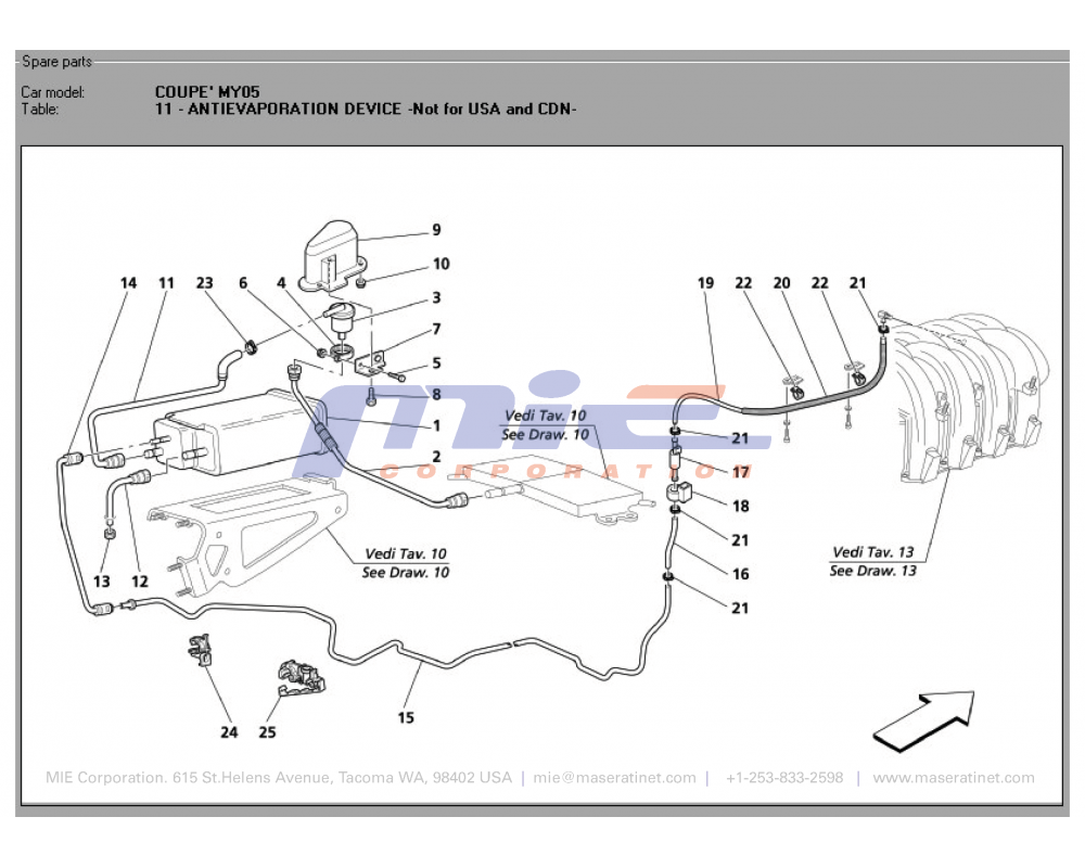 Maserati / 3200 GT / T-11 - antievaporation device -not for usa and cdn-