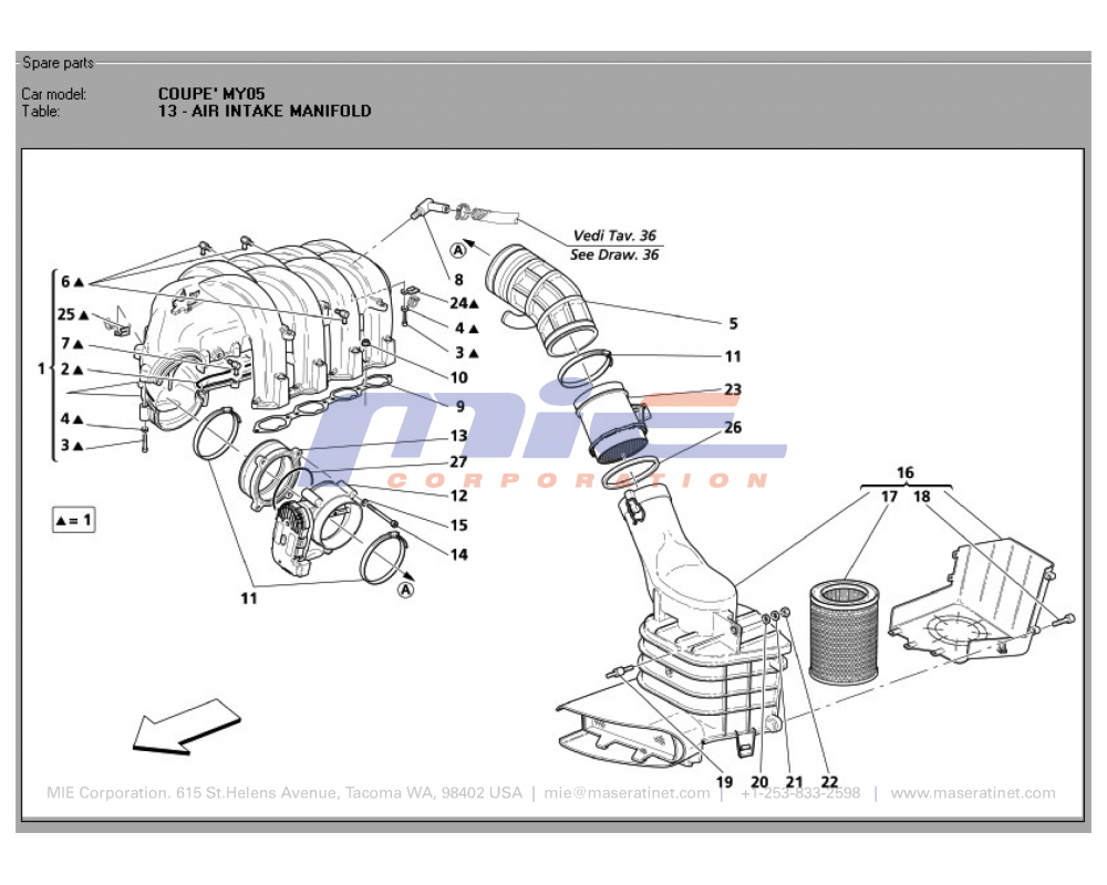 Maserati / 3200 GT / T-13 - air intake manifold