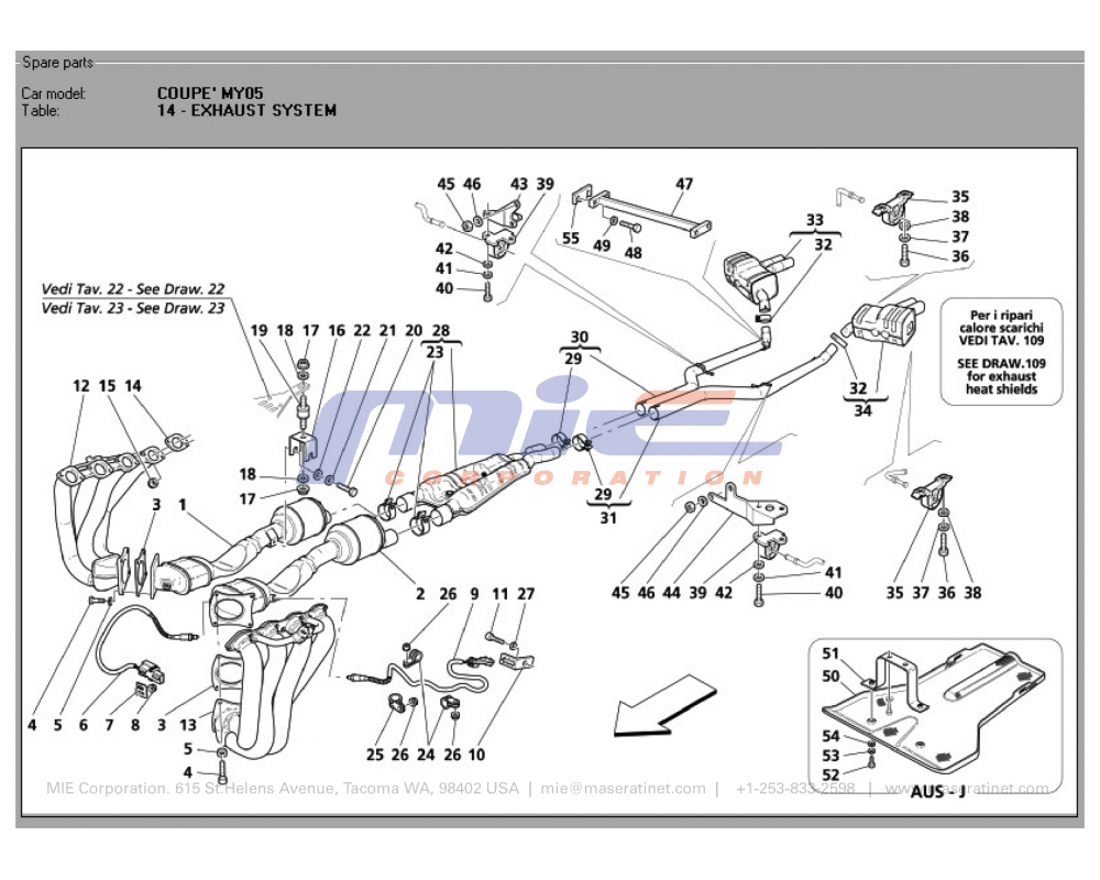 Maserati / 3200 GT / T-14 - exhaust system