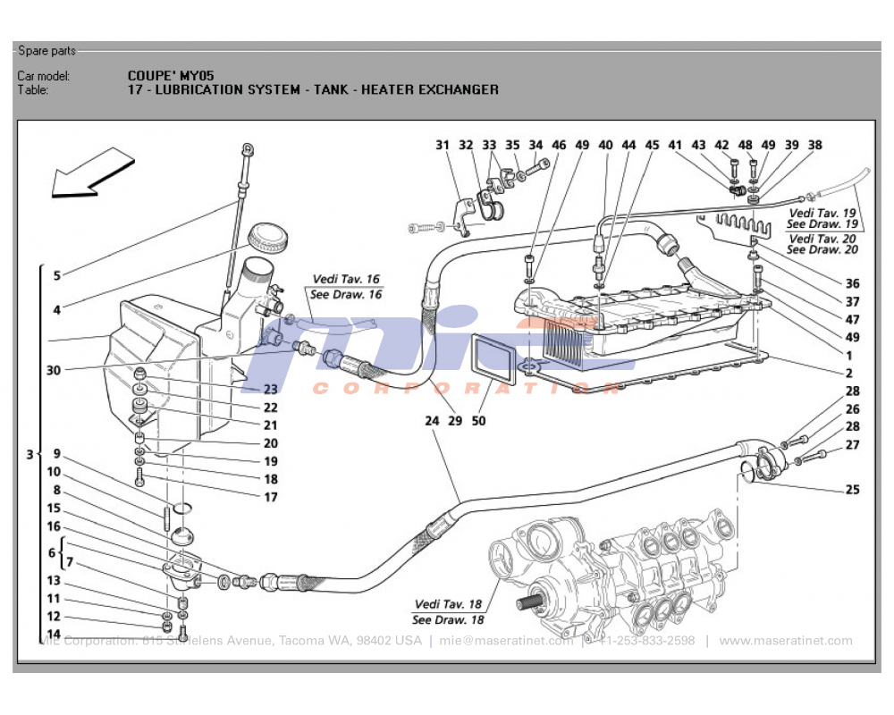 Maserati / 3200 GT / T-17 - lubrication system - tank - heater exchanger