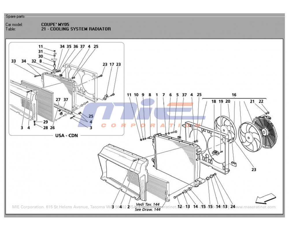 Maserati / 3200 GT / T-21 - cooling system radiator