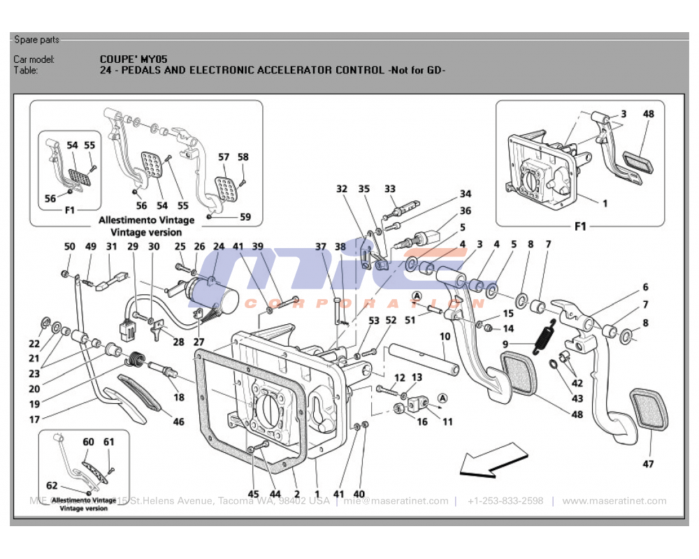 Maserati / 3200 GT / T-24 - pedals and electronic accelerator control -not for gd-