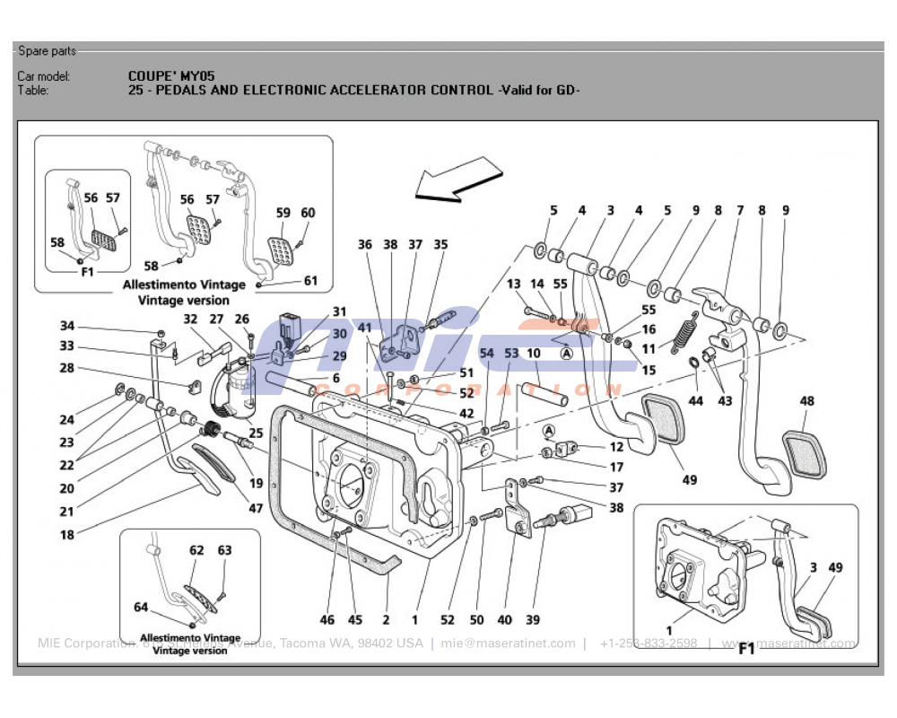 Maserati / 3200 GT / T-25 - pedals and electronic accelerator control -valid for gd-