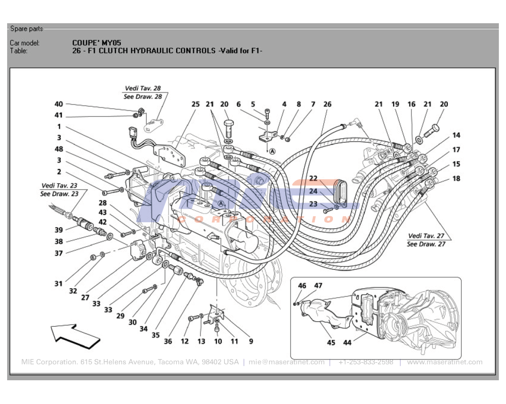 Maserati / 3200 GT / T-26 - f1 clutch hydraulic controls -valid for f1-