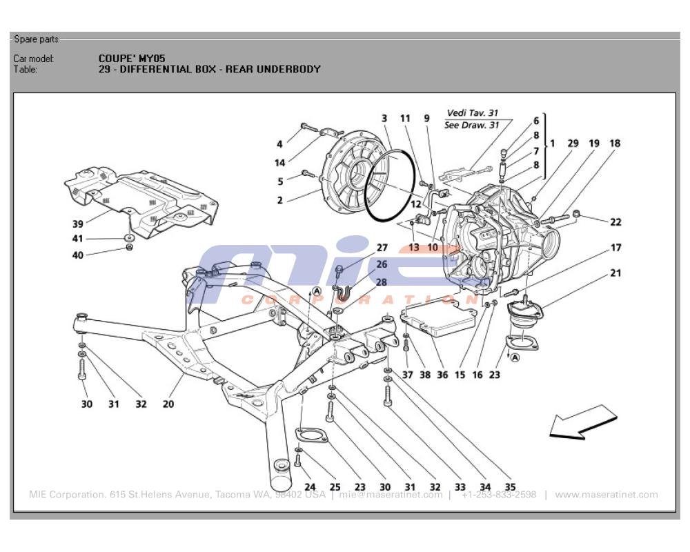 Maserati / 3200 GT / T-29 - differential box - rear underbody