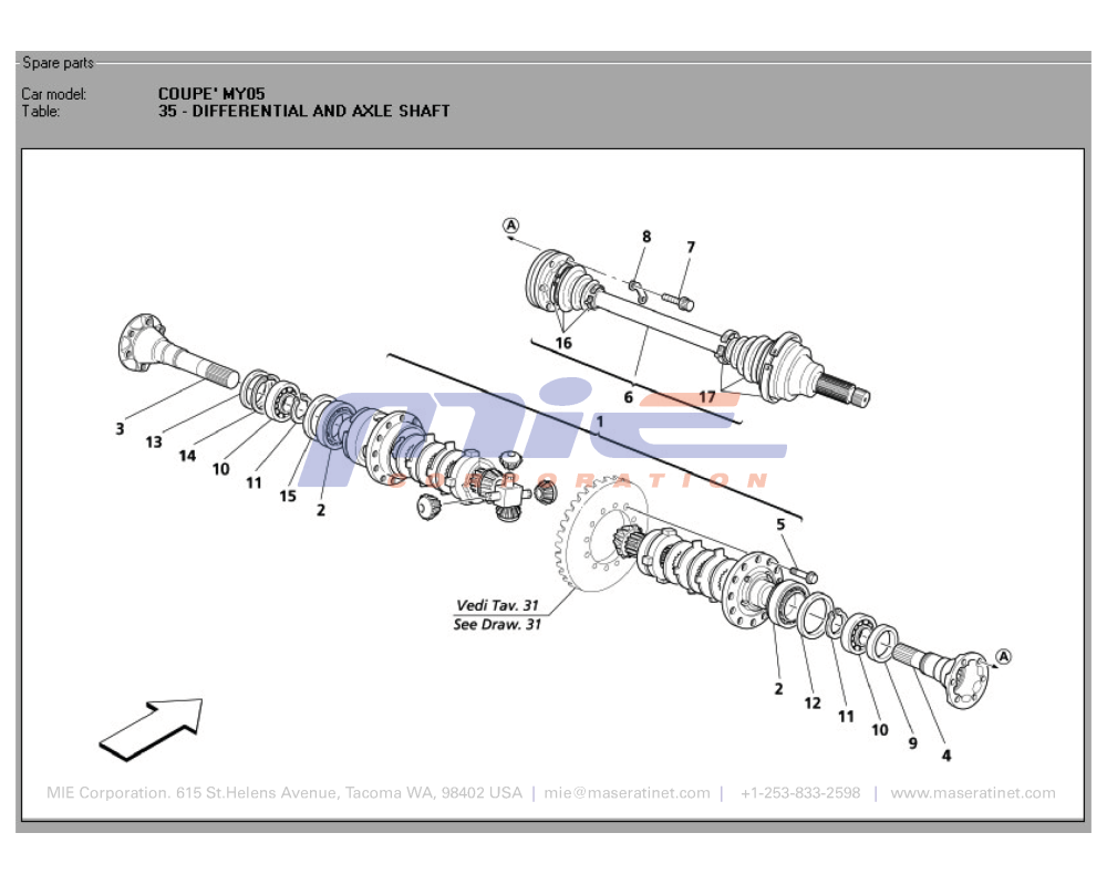 Maserati / 3200 GT / T-35 - differential and axle shaft
