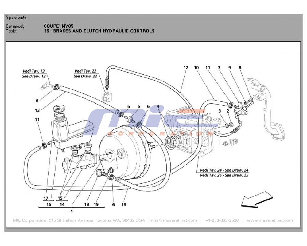 Maserati / 3200 GT / T-36 - brakes and clutch hydraulic controls
