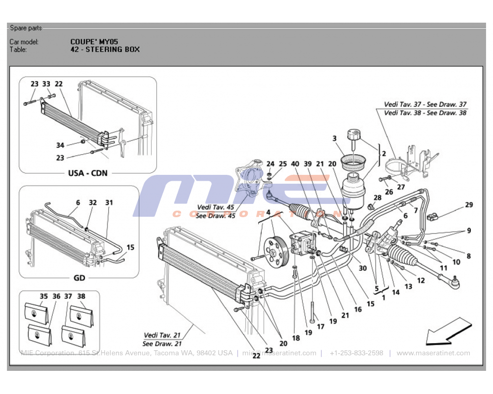 Maserati / 3200 GT / T-42 - steering box
