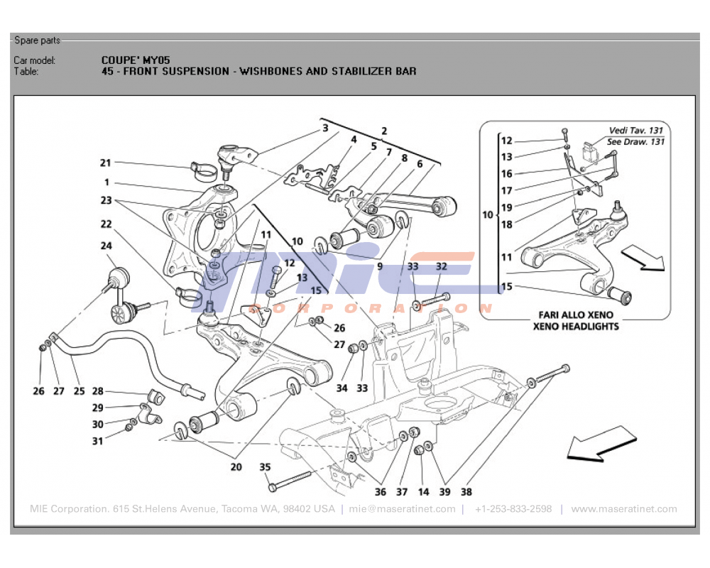 Maserati / 3200 GT / T-45 - front suspension - wishbones and stabilizer bar