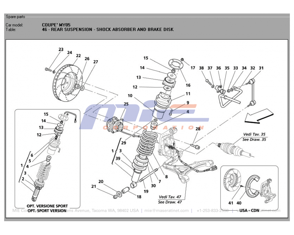 Maserati / 3200 GT / T-46 - rear suspension - shock absorber and brake disk