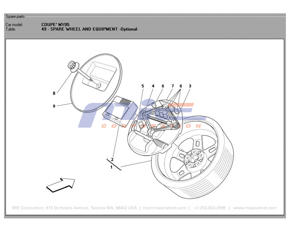 Maserati / 3200 GT / T-49 - spare wheel and equipment -optional-