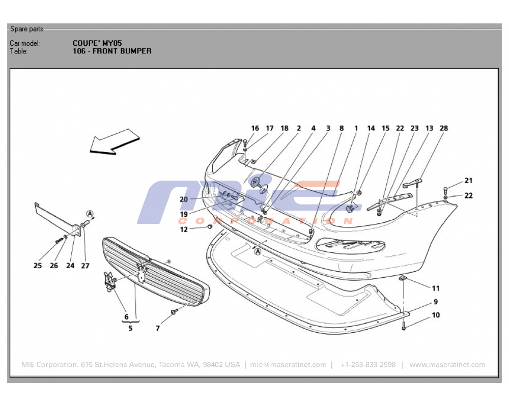 Maserati / 3200 GT / T-106 - front bumper