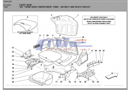 T-109 - trunk hood compartment trims - air inlet and heath shields