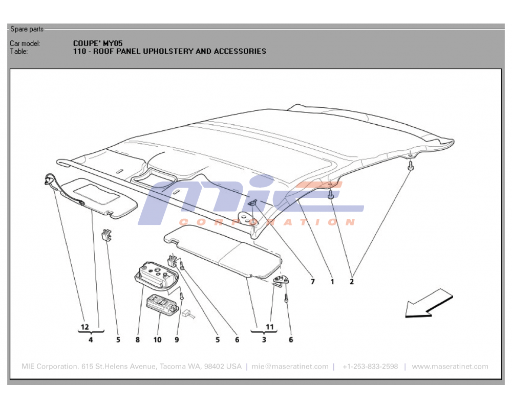 Maserati / 3200 GT / T-110 - roof panel upholstery and accessories