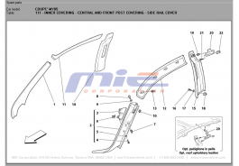 T-111 - inner covering - central and front post covering - side rail cover