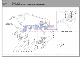 T-113 - inner coverings - rear under window panel
