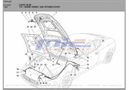 T-114 - engine bonnet and opening device
