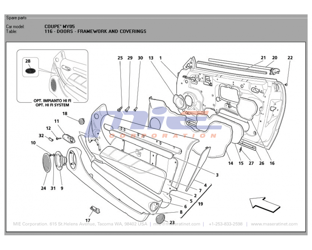 Maserati / 3200 GT / T-116 - doors - framework and coverings