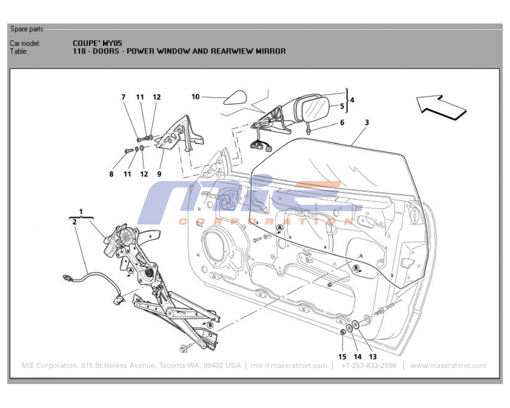 Maserati / 3200 GT / T-118 - doors - power window and rearwiew mirror