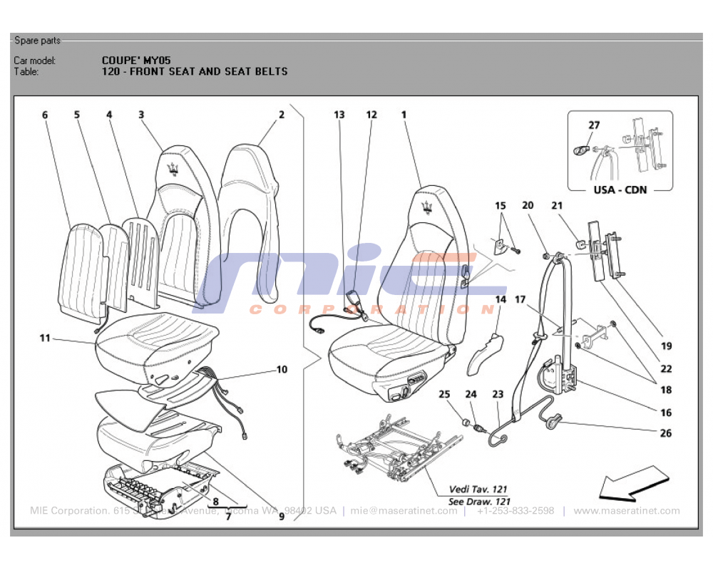 Maserati / 3200 GT / T-120 - front seat and seat belts
