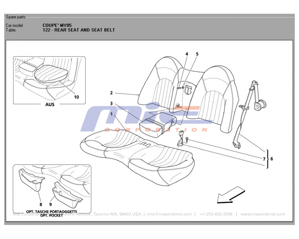 Maserati / 3200 GT / T-122 - rear seat and seat belt
