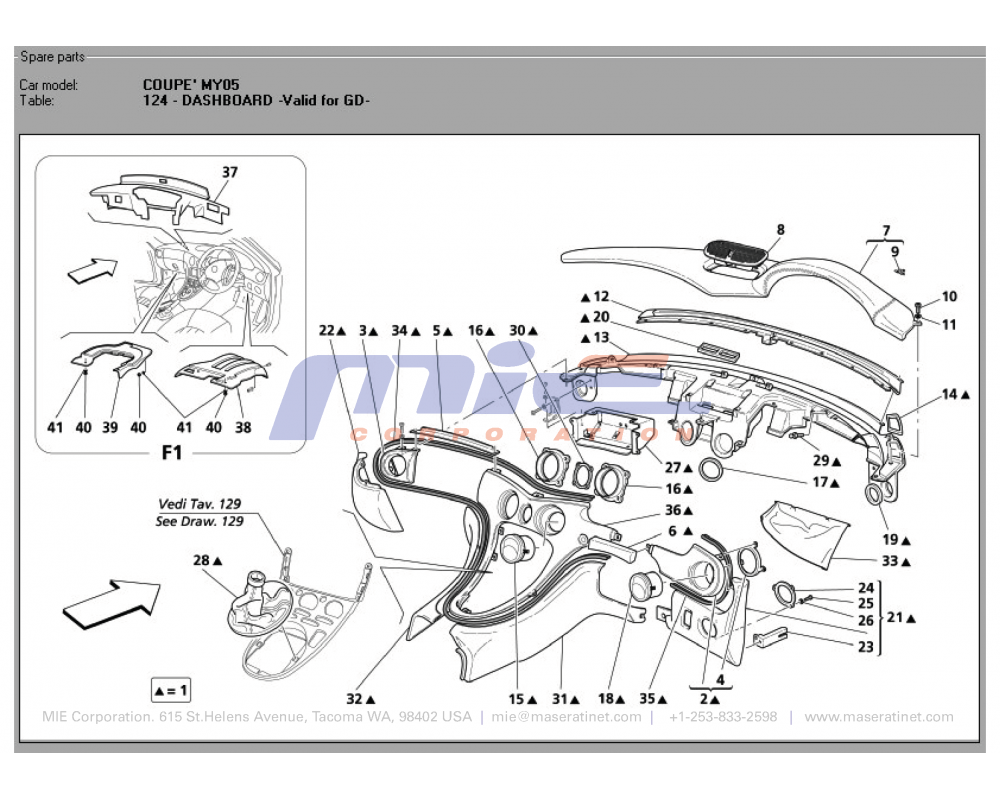 Maserati / 3200 GT / T-124 - dashboard -valid for gd-