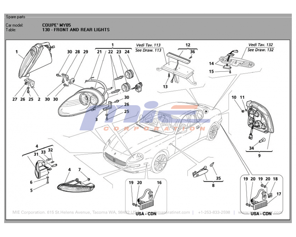 Maserati / 3200 GT / T-130 - front and rear lights