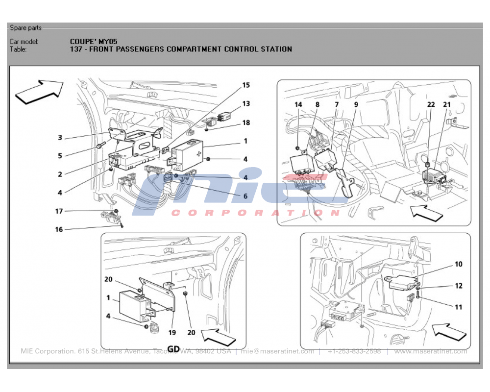 Maserati / 3200 GT / T-137 - front passengers compartment control station