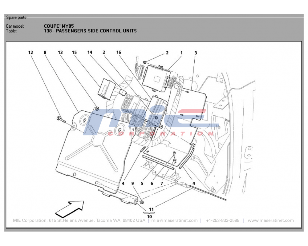 Maserati / 3200 GT / T-138 - passengers side control units