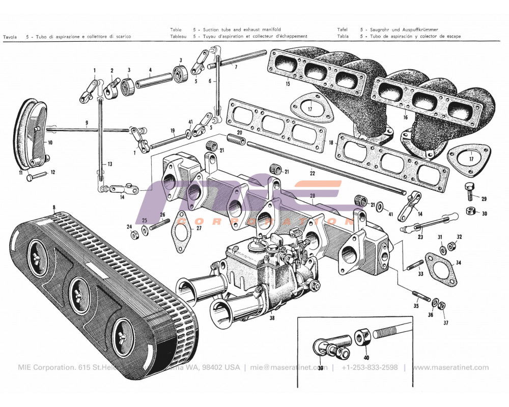 Maserati / 3500 GT/GTI / T-05 - suction tube and exhaust manifold