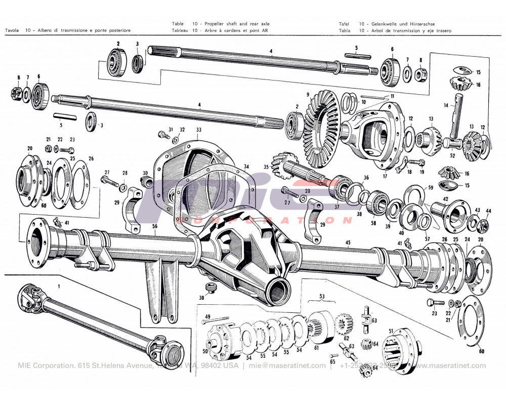 Maserati / 3500 GT/GTI / T-10 - propeller shaft and rear axle
