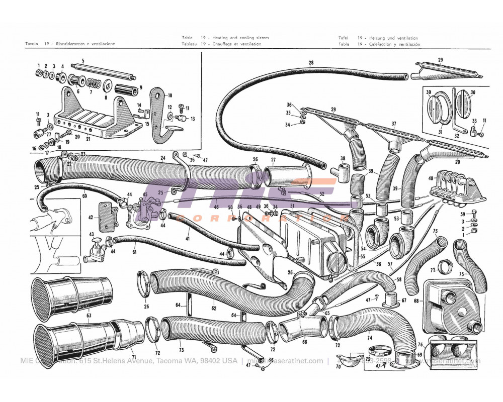 Maserati / 3500 GT/GTI / T-19 - heating and cooling-system