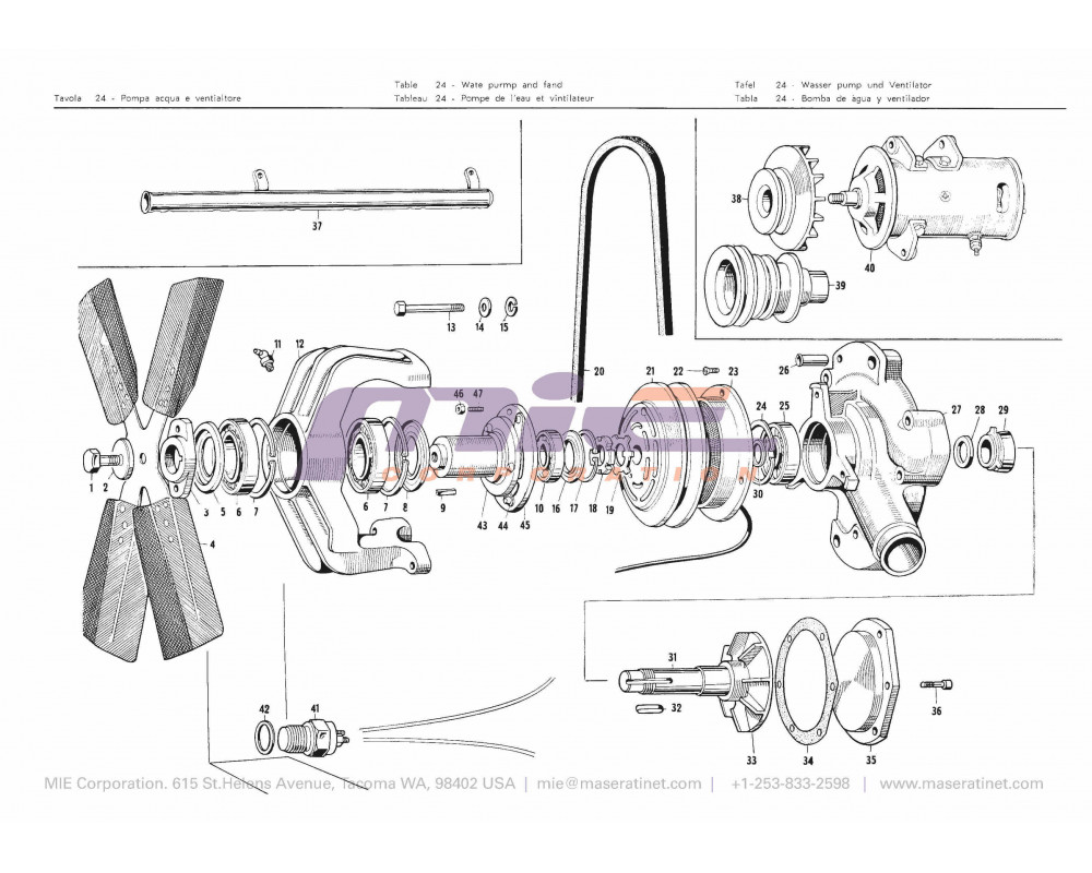 Maserati / 3500 GT/GTI / T-24 - water pump and fan