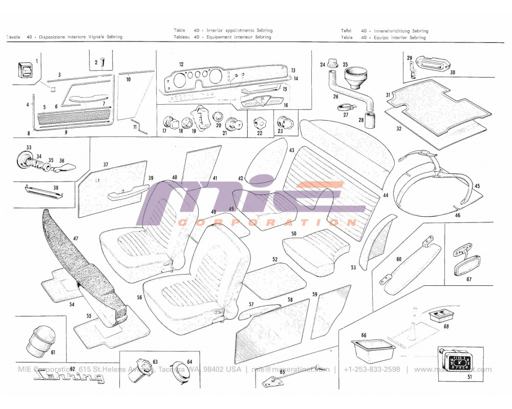 Maserati / 3500 GT/GTI / T-40 - interior appointments sebring