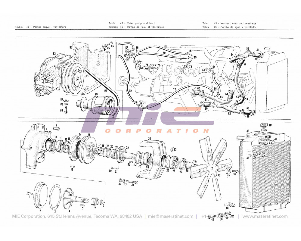 Maserati / 3500 GT/GTI / T-45 - water pump and fan
