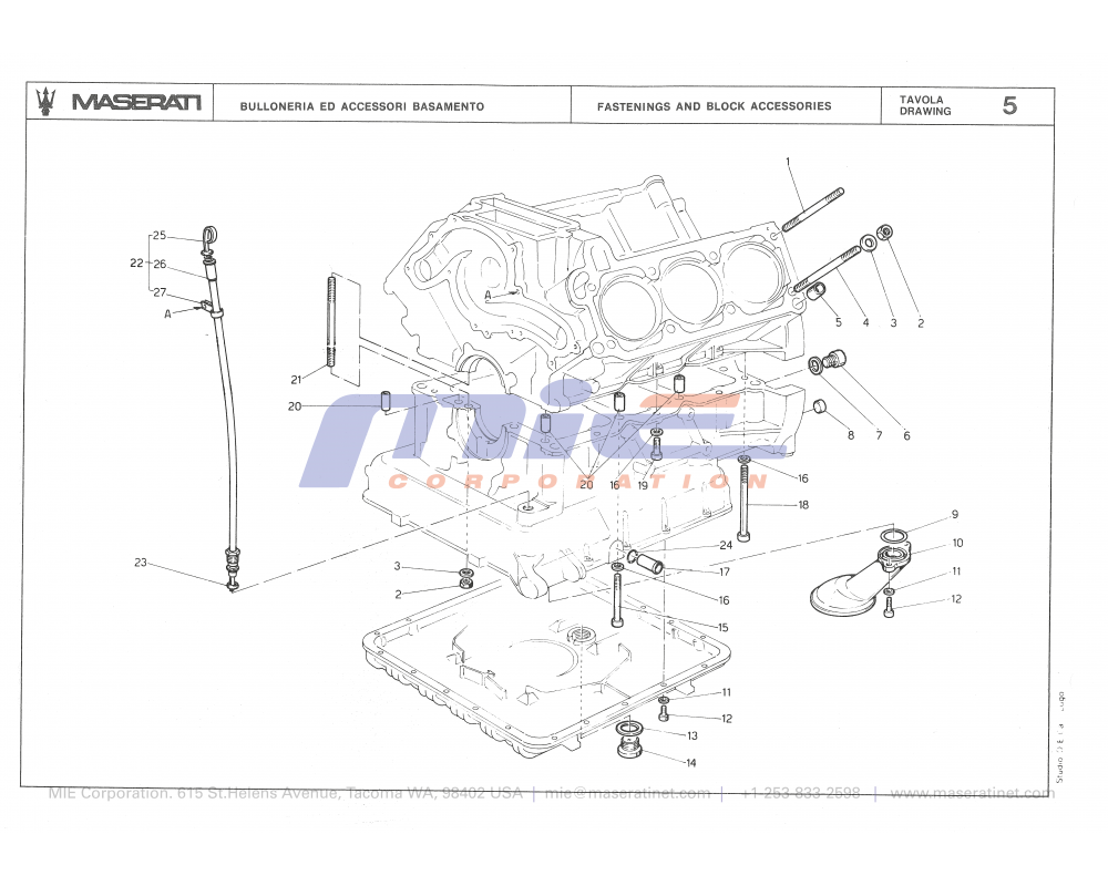 Maserati / Biturbo 2000 / T-05 - fastenings and block accessories