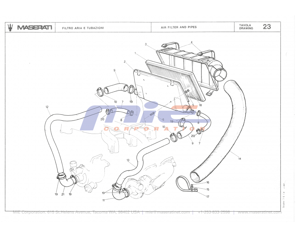 Maserati / Biturbo 2000 / T-23 - air filter and pipes