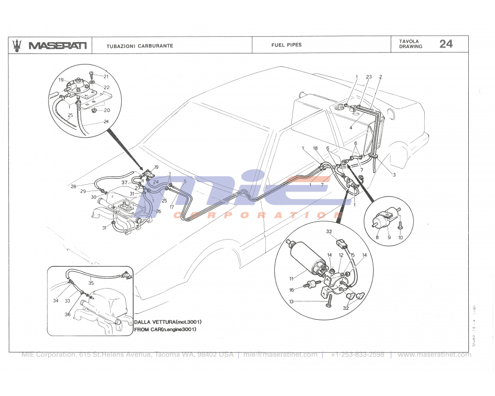 Maserati / Biturbo 2000 / T-24 - fuel pipes (lt. 60 capacity)