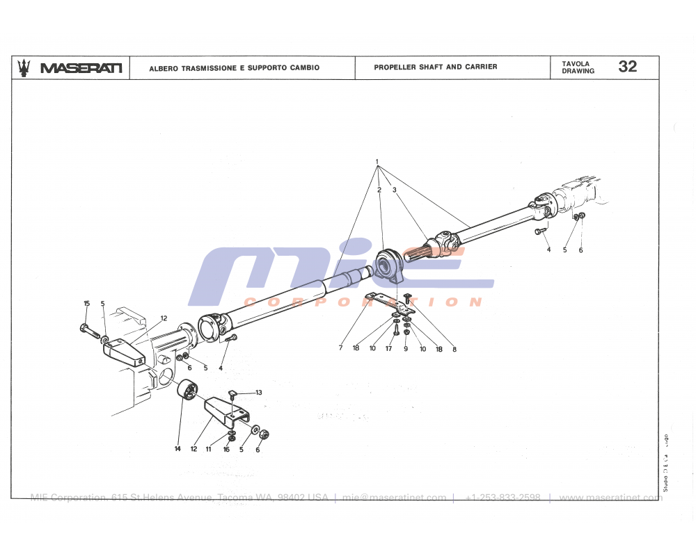 Maserati / Biturbo 2000 / T-32 - propeller shaft and carrier