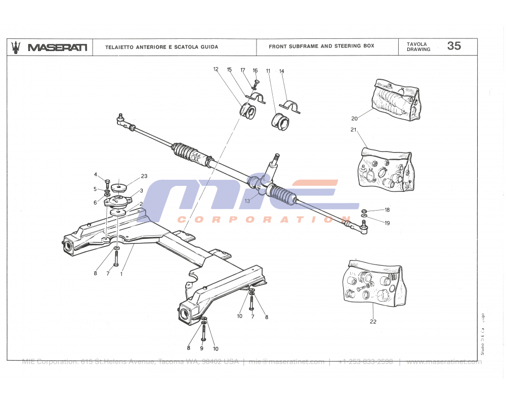 Maserati / Biturbo 2000 / T-35 - front subrame and steering box