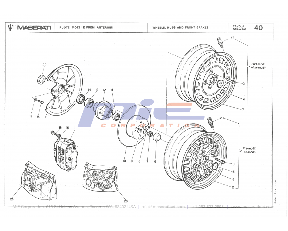 Maserati / Biturbo 2000 / T-40 - wheels, hubs and front brake