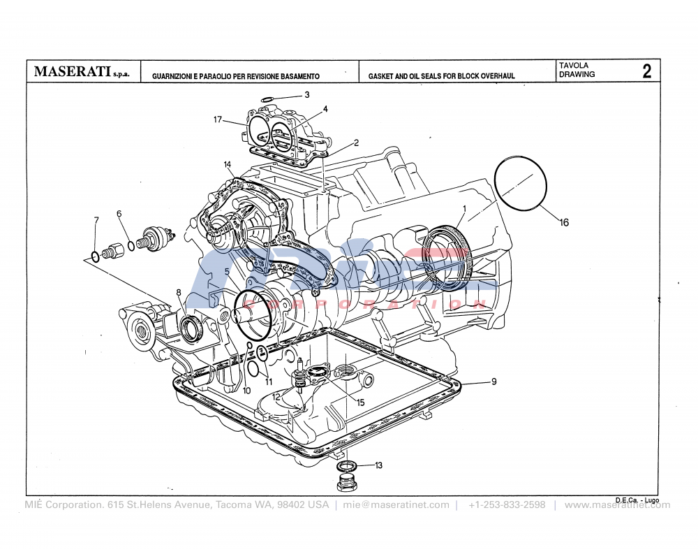 Maserati / Biturbo 228 / T-02 - gasket and oil seals for block overhaul