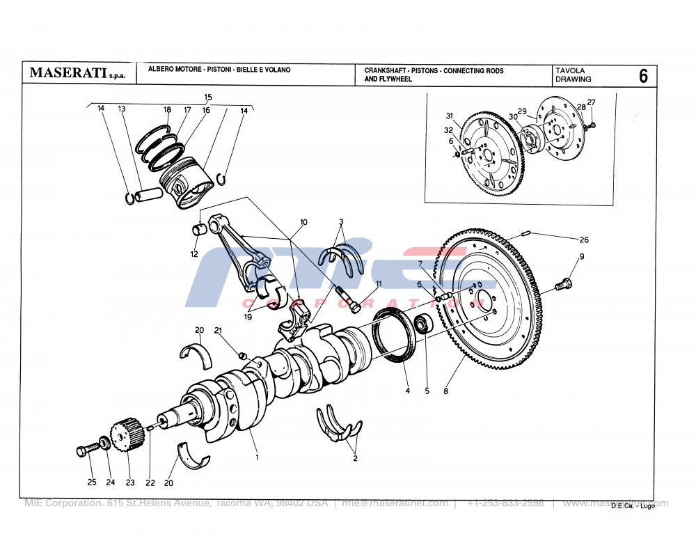 Maserati / Biturbo 228 / T-06 - crankshaft-pistons-connecting rods and flywheel