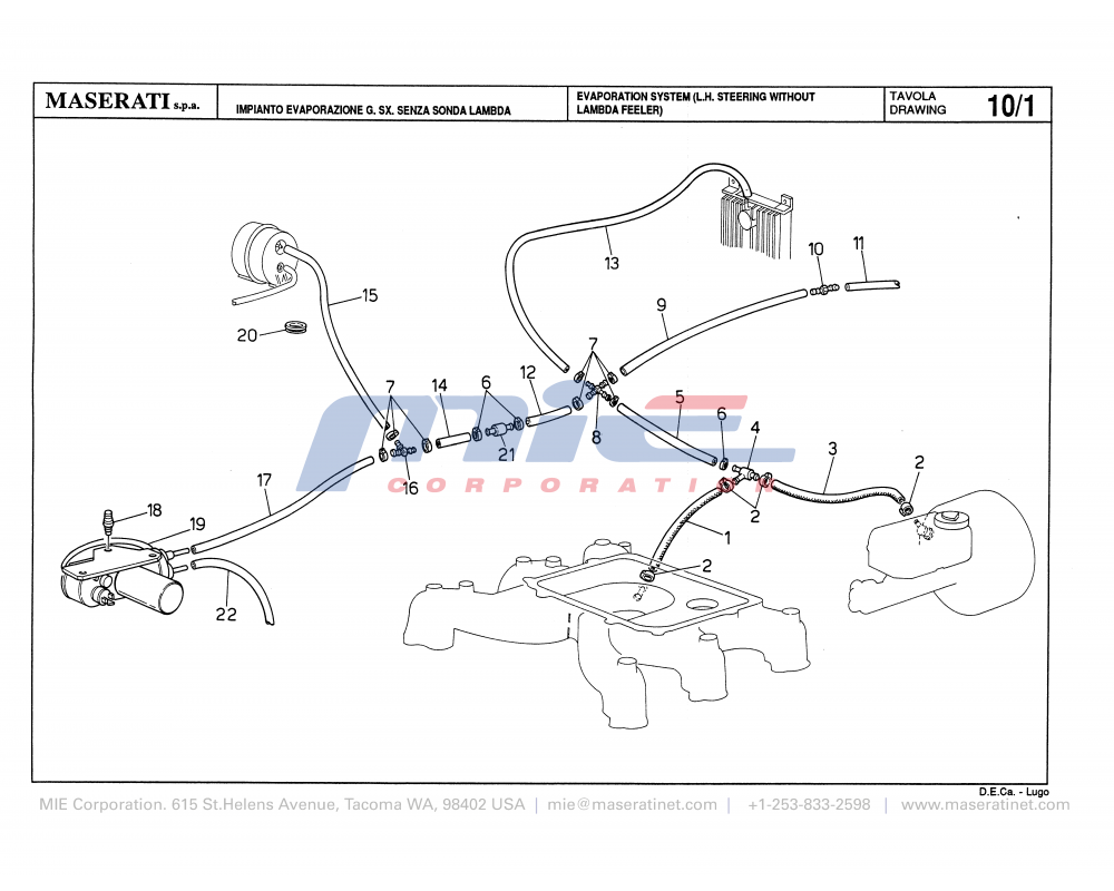 Maserati / Biturbo 228 / T-10_1 - evaporation system (left steering without lambda feeler)